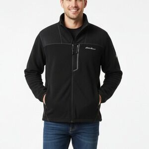 Eddie Bauer First Ascent FreeHeat Men's High Route Grid Fleece Mock Neck Black M